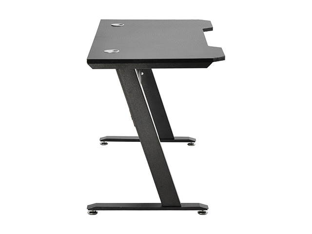 HILINSTON Z-Shaped Gaming Desk Office PC Computer Desk 47.2" W x 23.6" D Home Office Computer Table Feet Pads Fully Covered with Wire Holder,Black,GT17