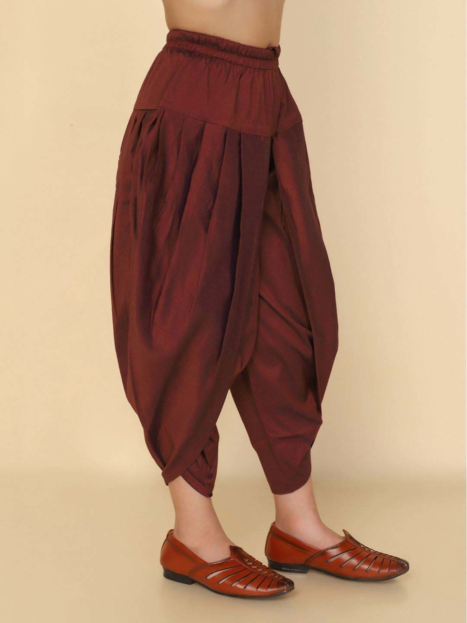 KISAH Boys Maroon Solid Dhoti