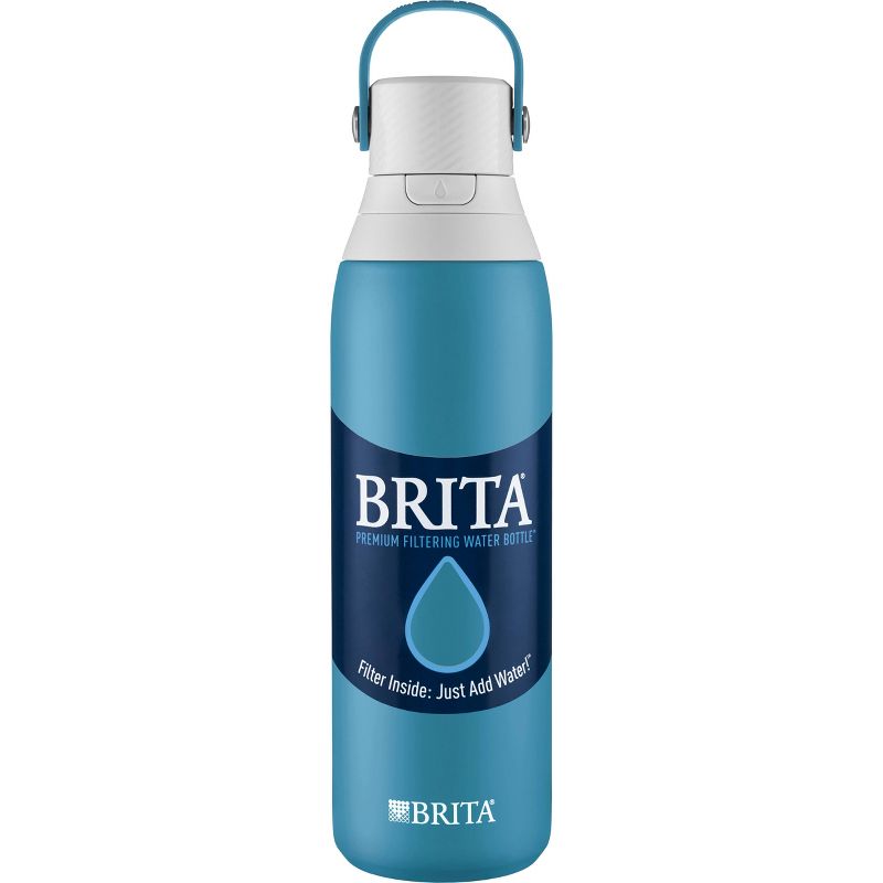 Brita Premium 20oz BPA Free Double Wall Insulated Water Bottle with Filter - Blue