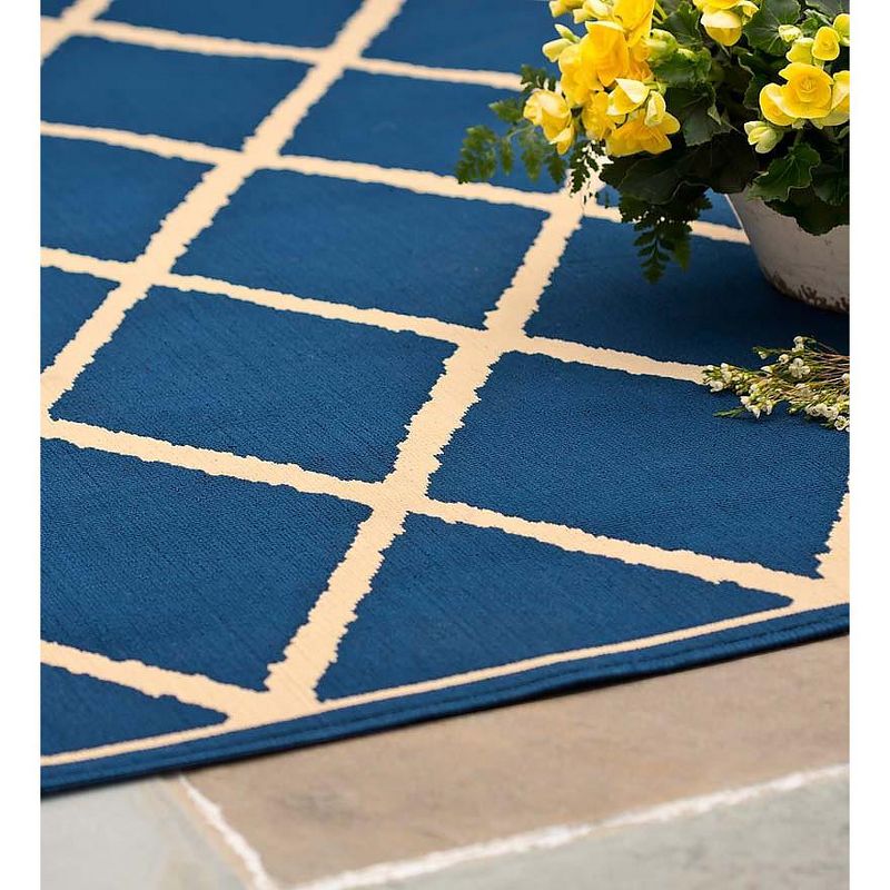 2'6"x4'6" Rectangle Indoor and Outdoor Pressed or Molded Area Rug Blue - Plow & Hearth