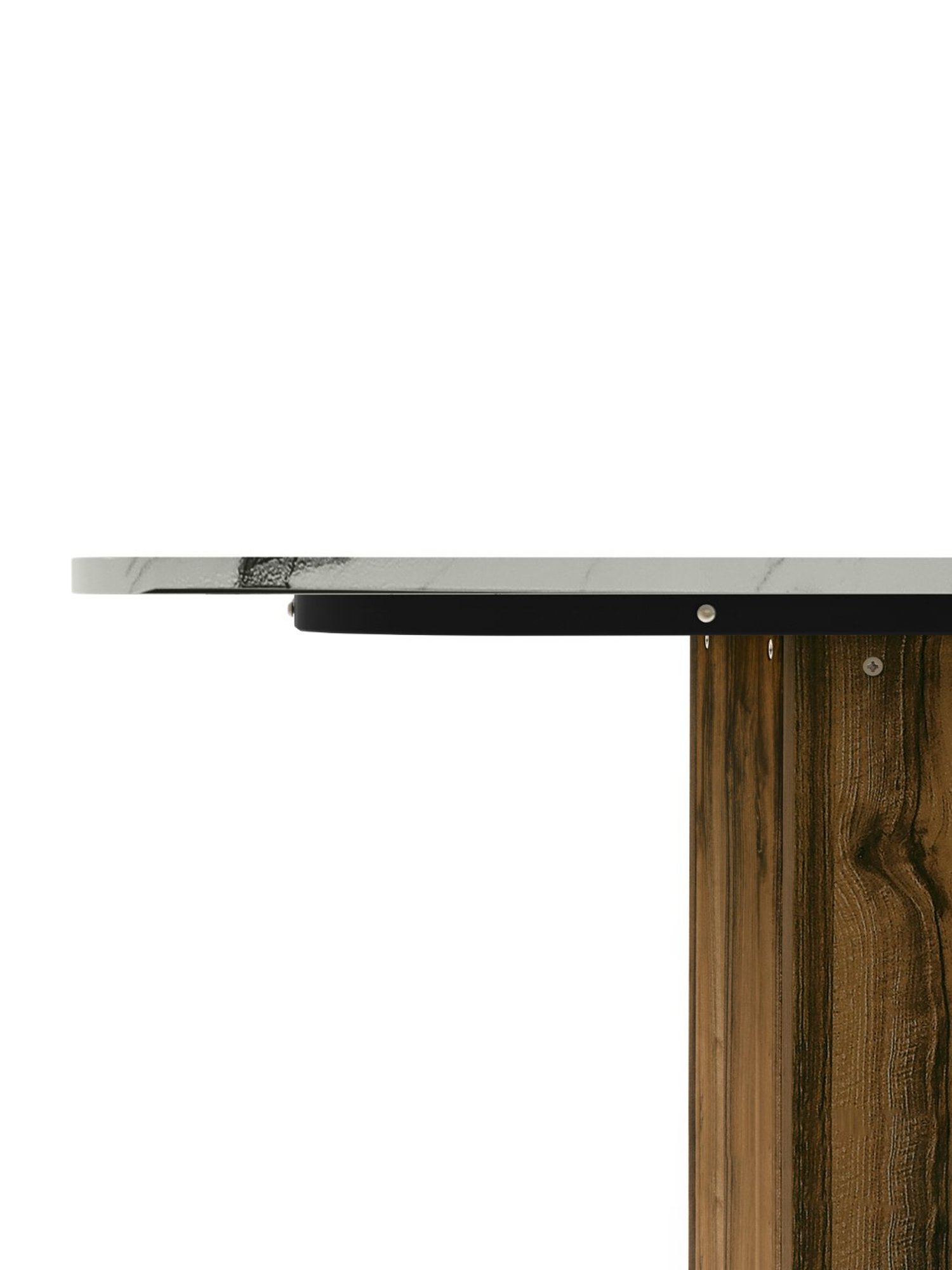 Godrej Interio Pedestal Brown & White Engineered Wood 6 Seater Rectangular Dining Table