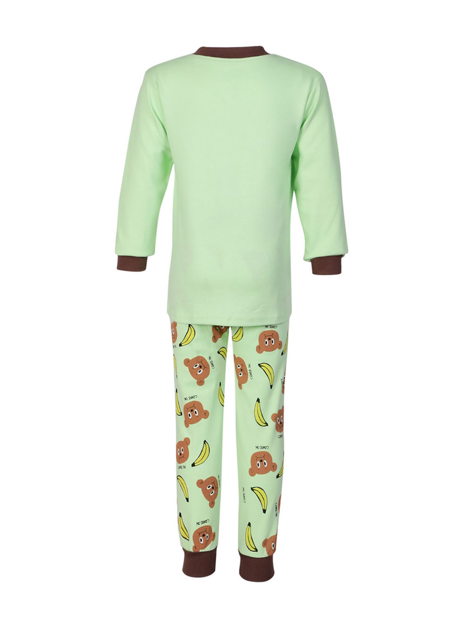 Passion Petals Boys Green Printed T-Shirt with Pajamas