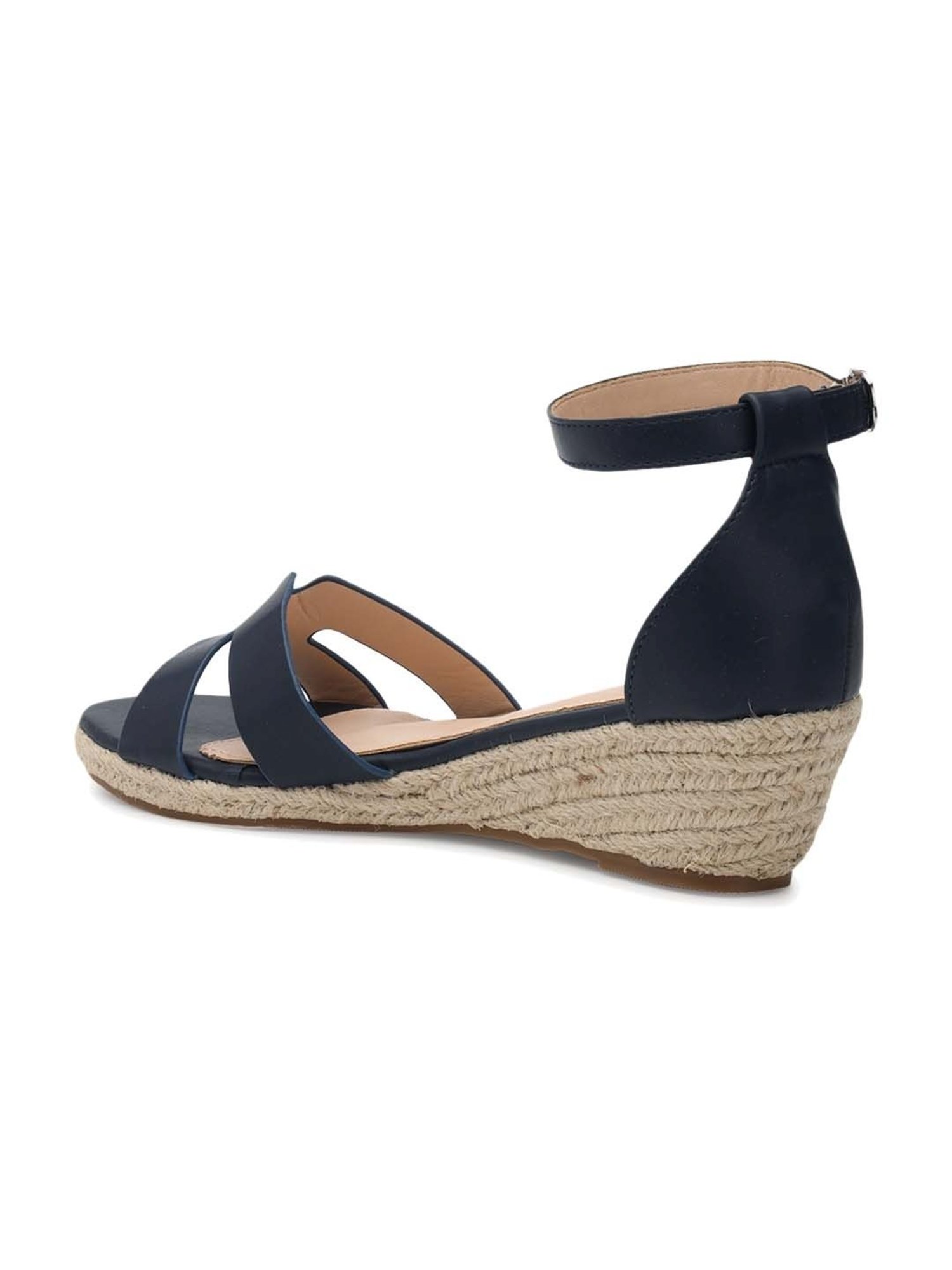 Truffle Collection Women's Blue Ankle Strap Wedges