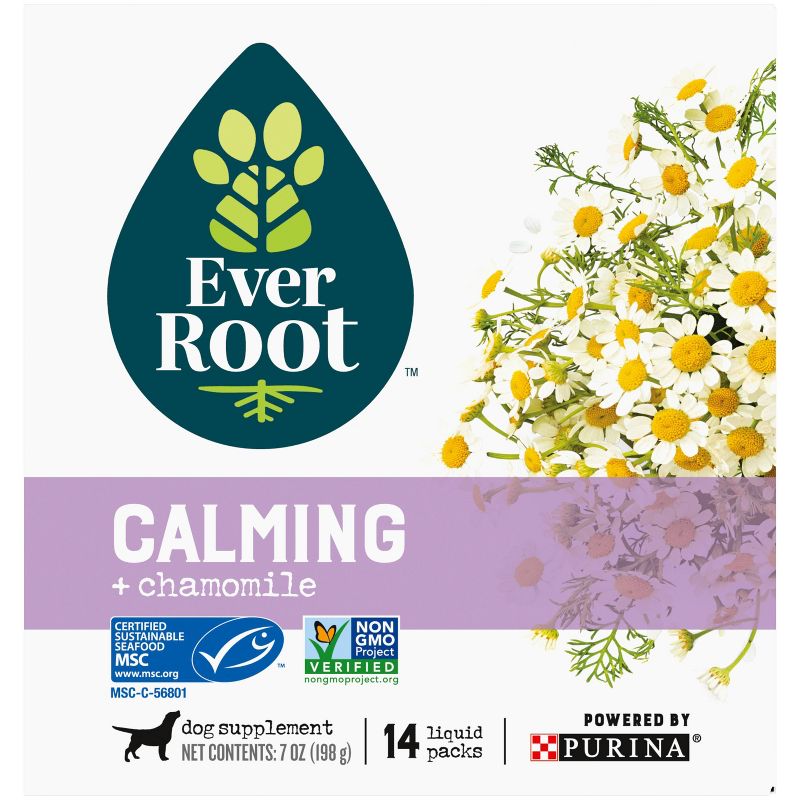 Purina EverRoot Calming Organic Dog Supplement Liquid Packs - 14ct