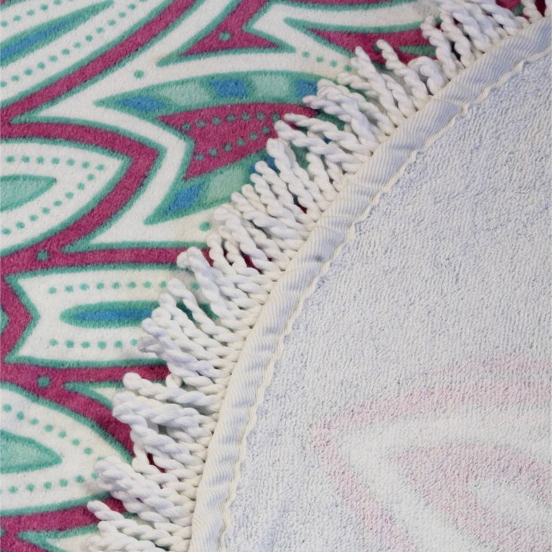 Round Mandala Beach Towel Pink/Blue - Sand & Surf