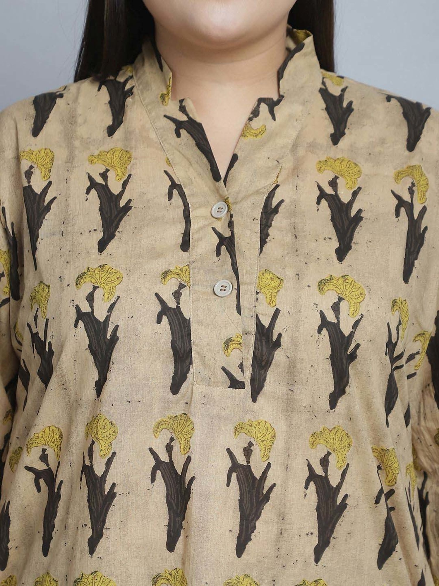 TAG 7 Brown Cotton Printed Top Pyjamas Set