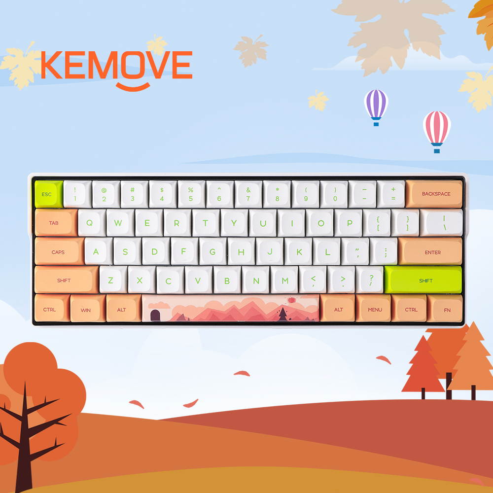 DIERYA x KEMOVE Customize PBT Double Shot DIY Pudding Keycaps, 70 Keys Mechanical Keycaps Set - OEM Profile+Cap Puller