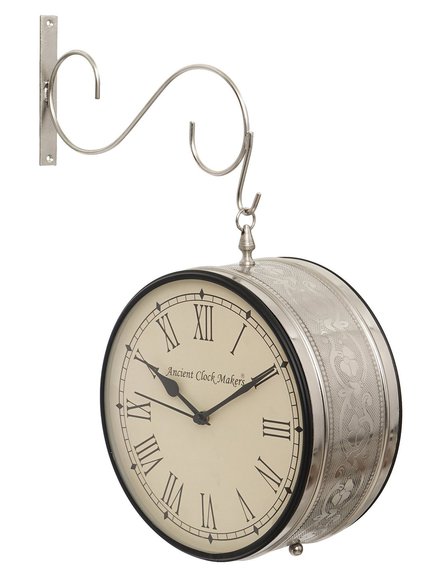 CHRONIKLE Silver Iron Wall Clock