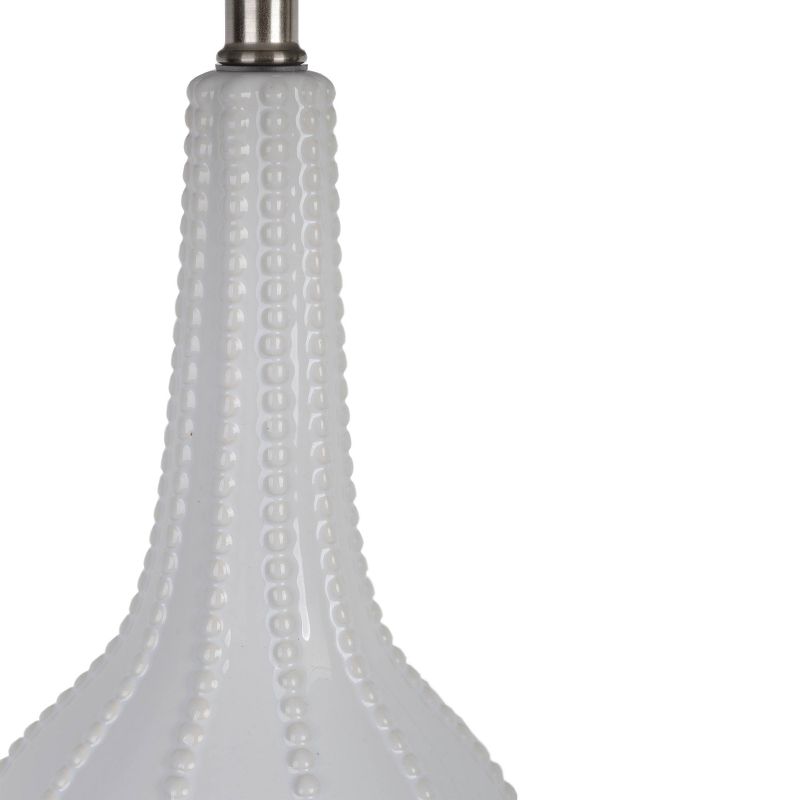 Possini Euro Design Industrial Table Lamp Oil Rubbed Bronze Clear Glass Burlap Tapered Drum Shade for Living Room Bedroom Bedside