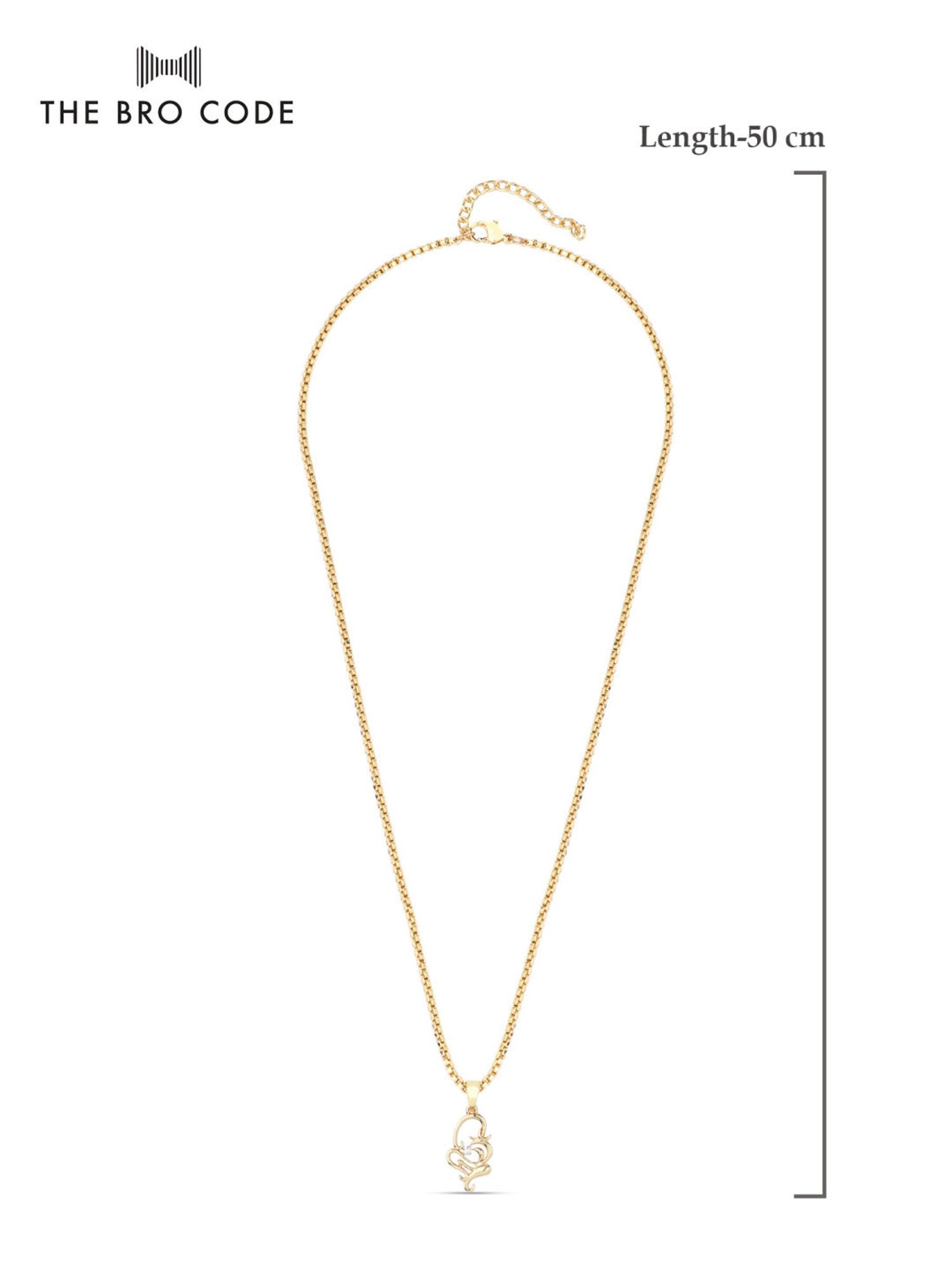 The Bro Code Gold-Plated Sleek Pendant Necklace for Men