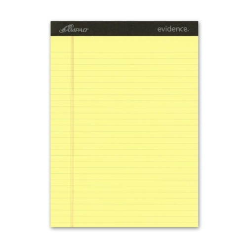 Ampad Perforated Writing Pad 8 1/2 x 11 3/4 Canary 50 Sheets Dozen 20220