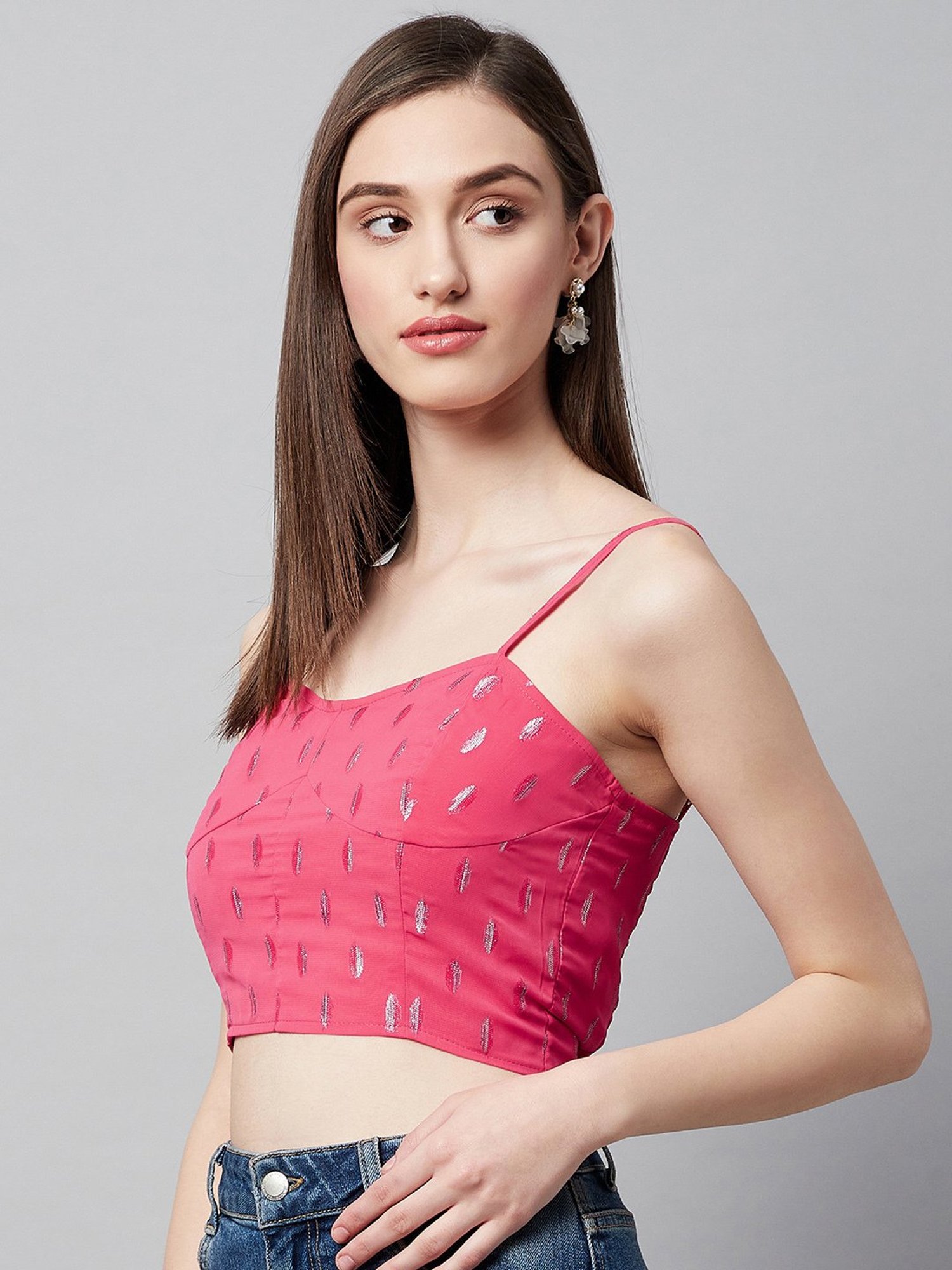 Rare Pink Printed Crop Top