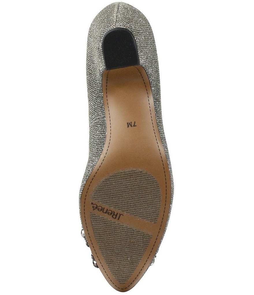 J. Renee Deyanne Glitter Fabric Beaded Floral Ornament Detail Pumps