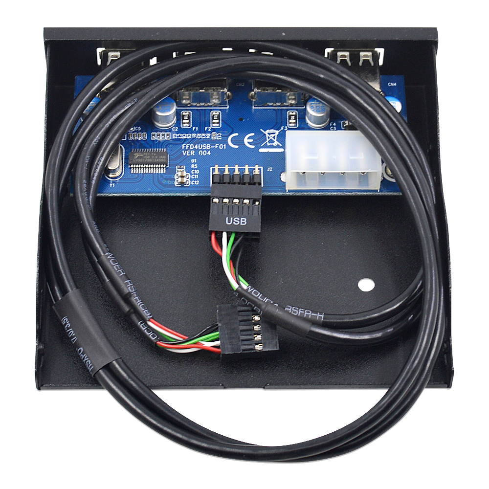 Plugadget 4 Port USB 2.0 Hub USB 2.0 Adapter PC Front Panel Expansion Bracket with 9 Pin Cable For Desktop 3.5 Inch FDD Floppy Bay