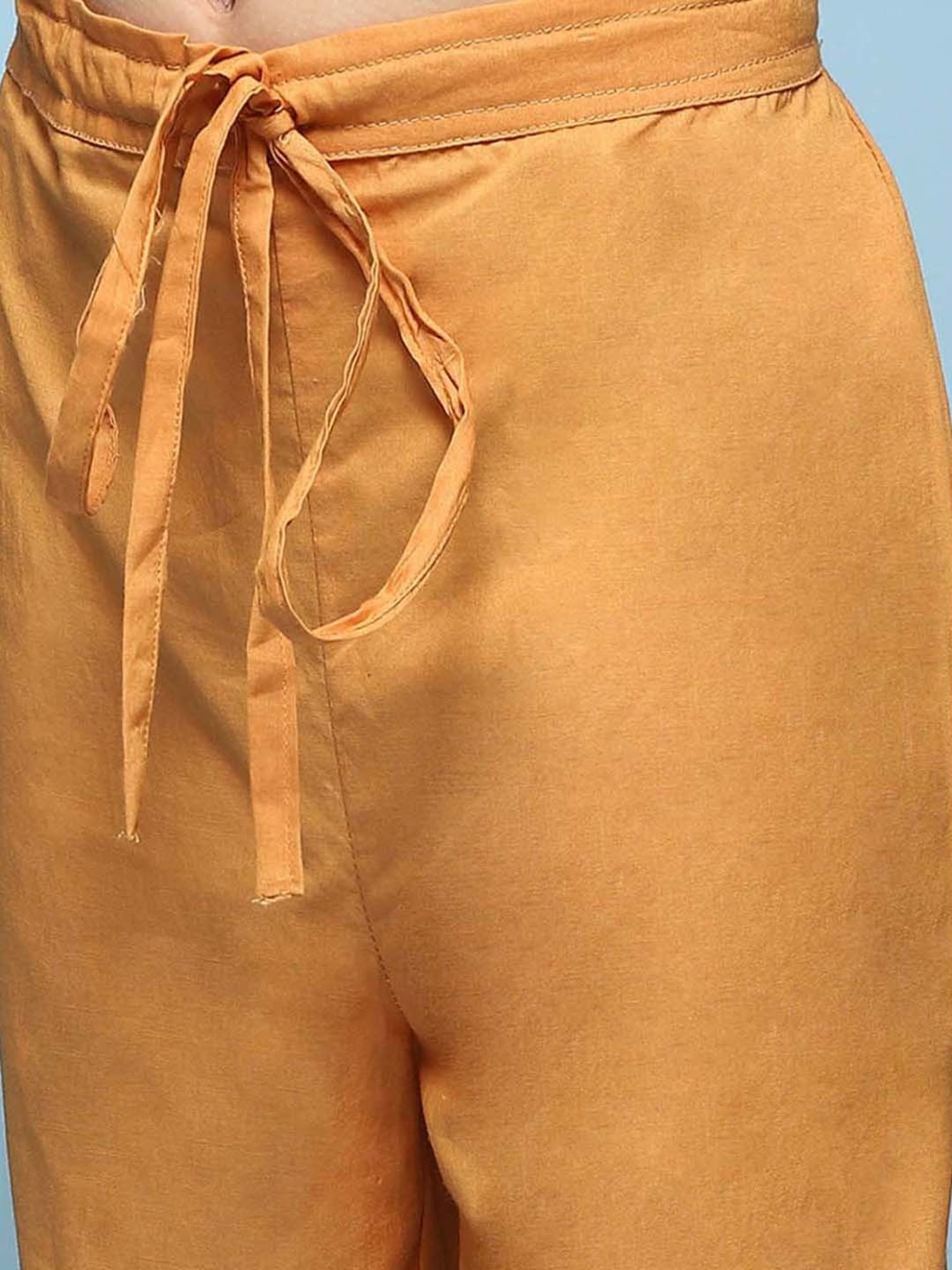 BIBA Girls Kids Pink & Mustard Printed Kurta Set