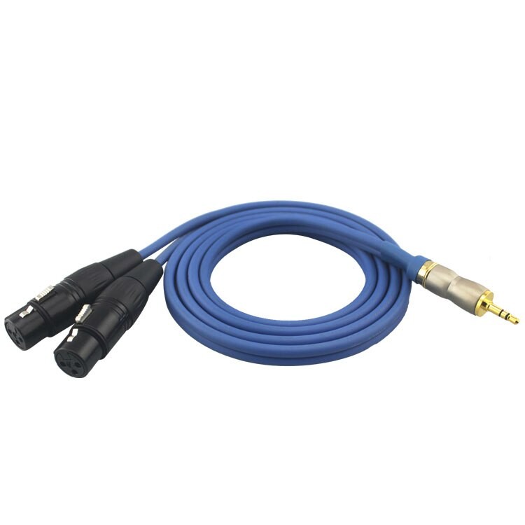 AVLGear CSM4-RAFN-30 | XLR Male to XLR Right Angle Female 30 Feet Mic Cable Blue with Blue Ring