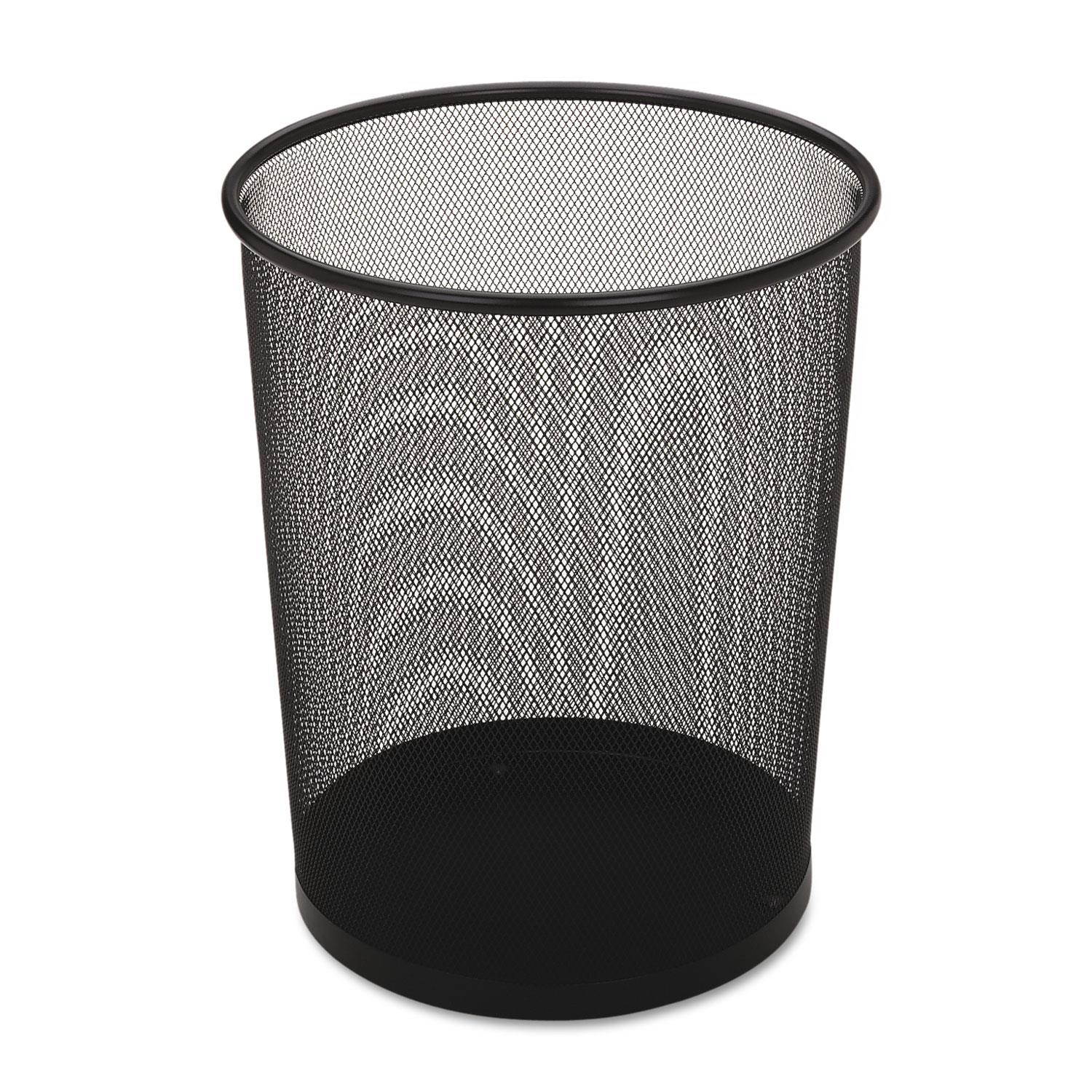 Rubbermaid Commercial Steel Mesh Wastebasket Round 5gal Black WMB20BK