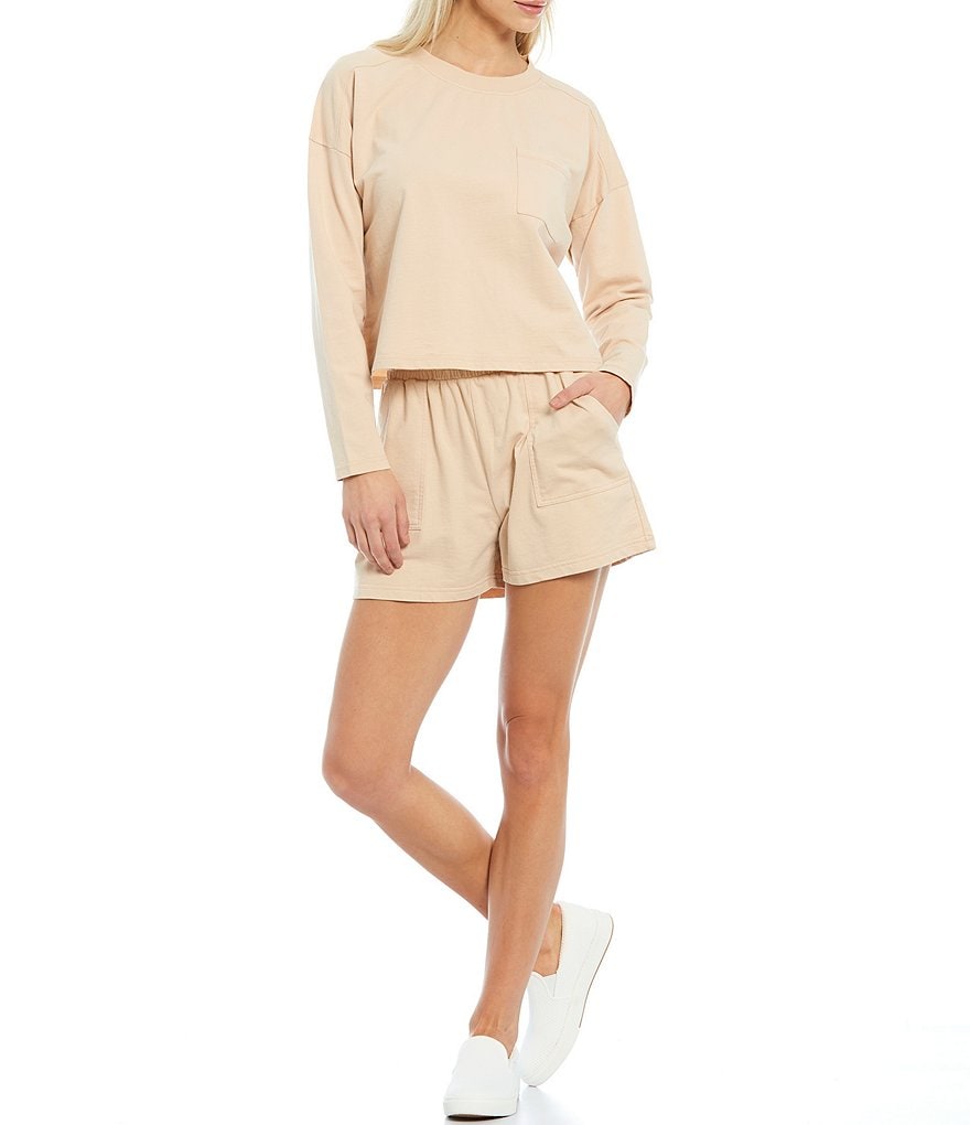 A Loves A Athleisure French Terry Knit Cropped Sweatshirt