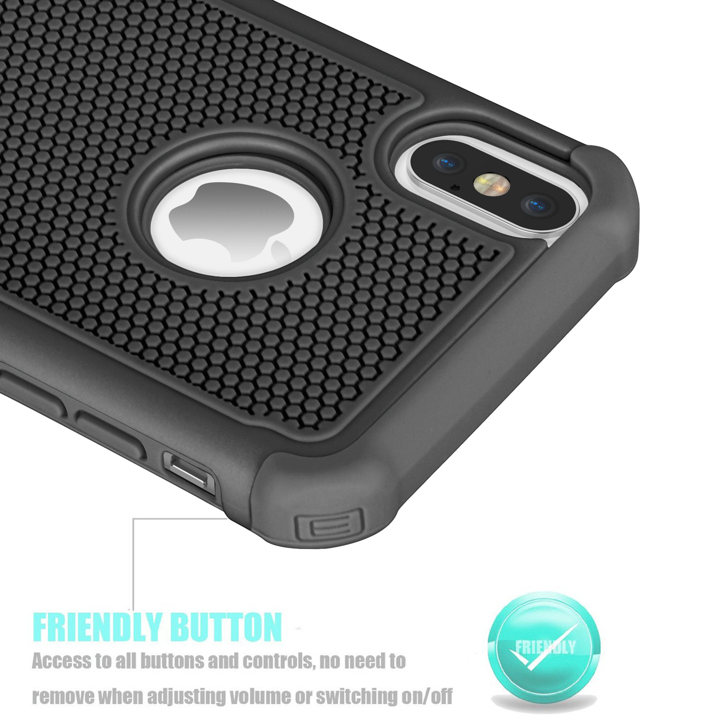 iPhone X Case, iPhone X Cute Case, Tekcoo [Tmajor] Shock Absorbing [Turquoise] Rubber Silicone & Plastic Scratch Resistant Bumper Grip Rugged Hard Cases Cover for Apple iPhone X (5.8 inch)