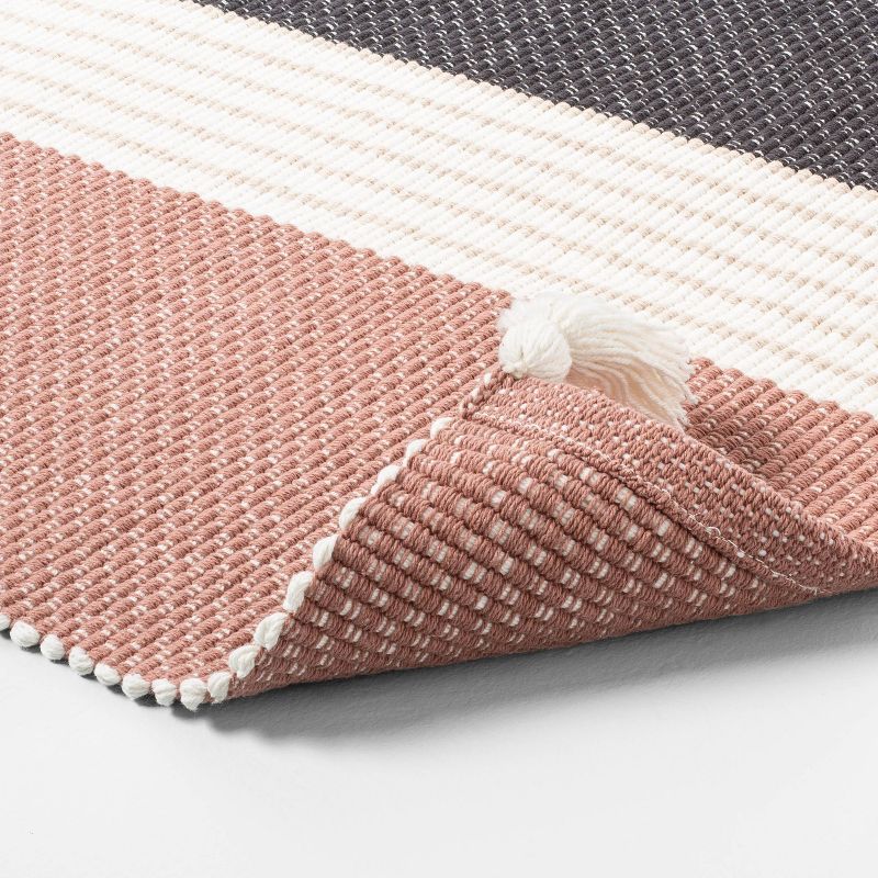 Subtle Center Stripes Colorblock Bath Rug Copper/Cream/Gray - Hearth & Hand™ with Magnolia
