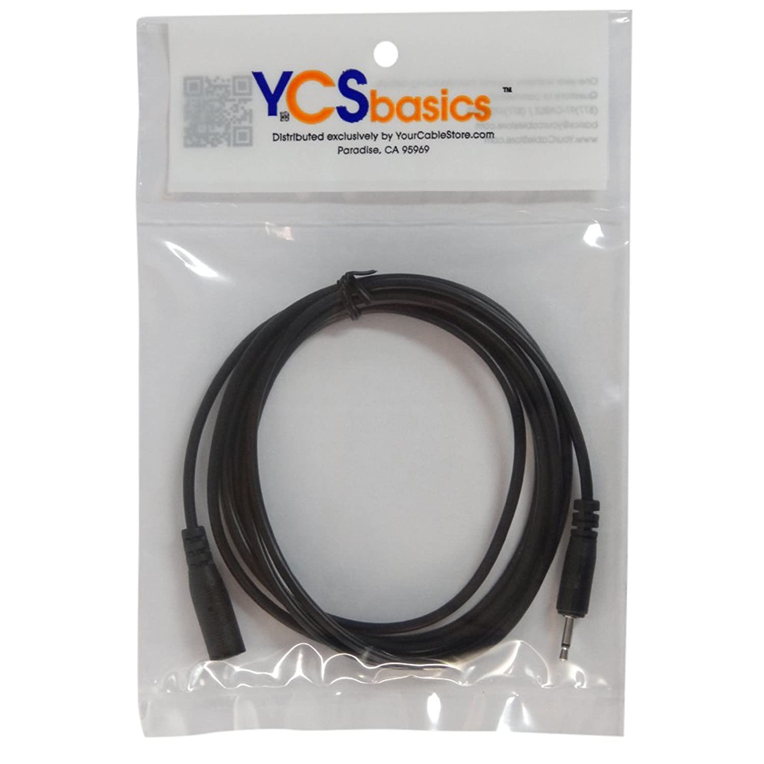 YCS Basics 6 Foot 2.5mm Male to Female Mono Extension Cable