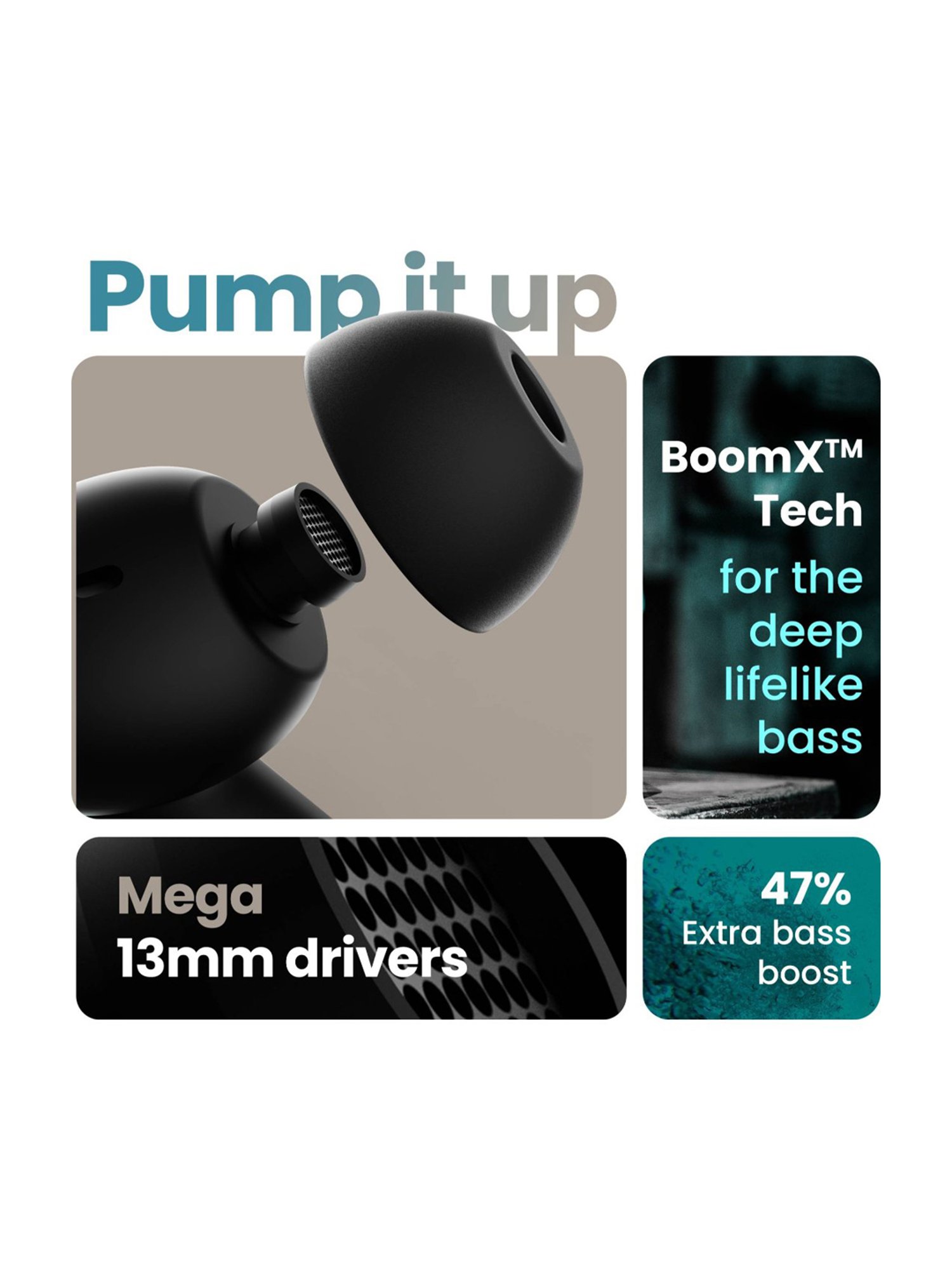 Boult Audio Ammo Interactive LED True Wireless Bluetooth Earbuds 40H Playtime (Black)