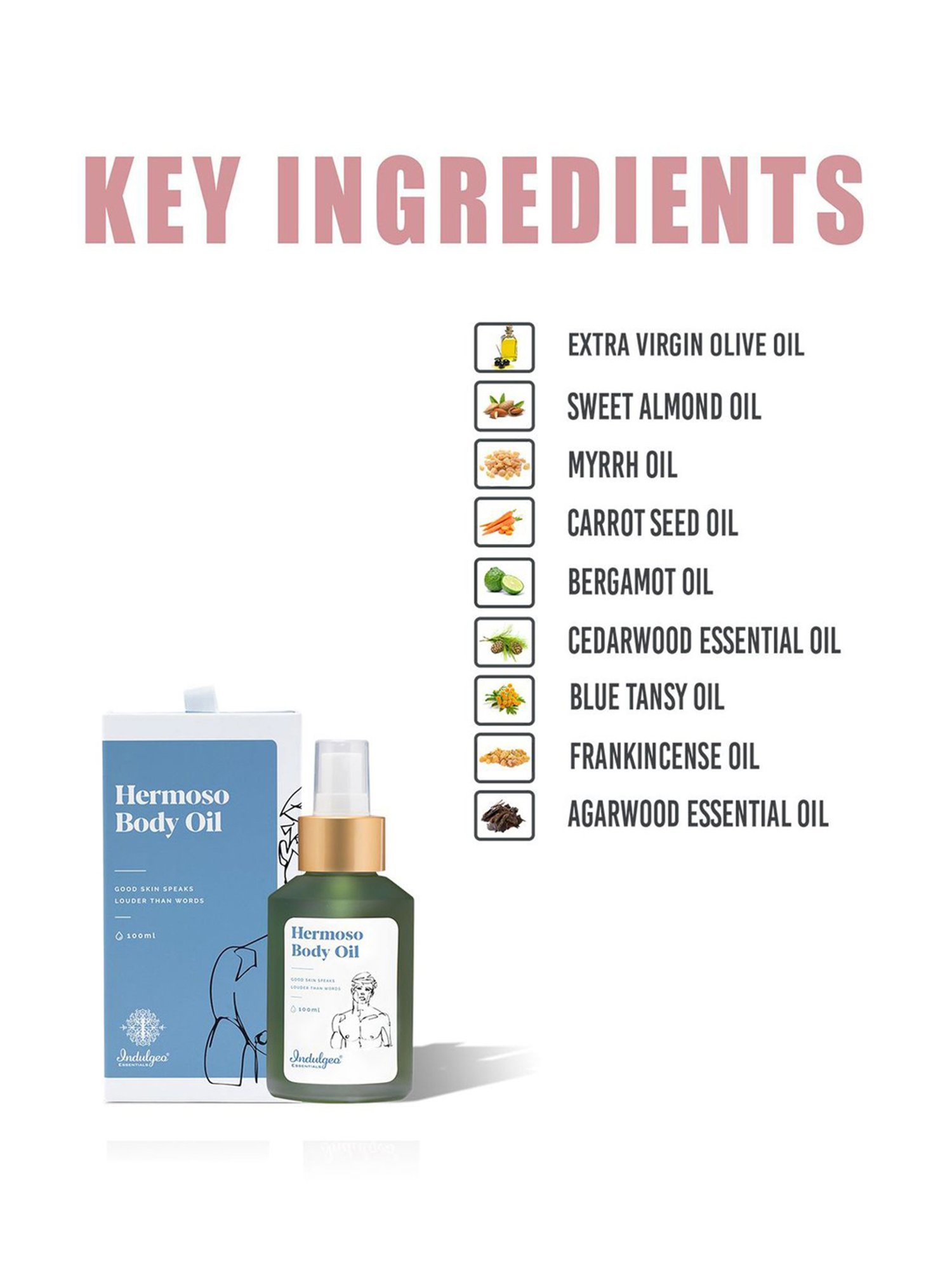 Indulgeo Essentials Hermoso Body Oil For Men - 100 ml