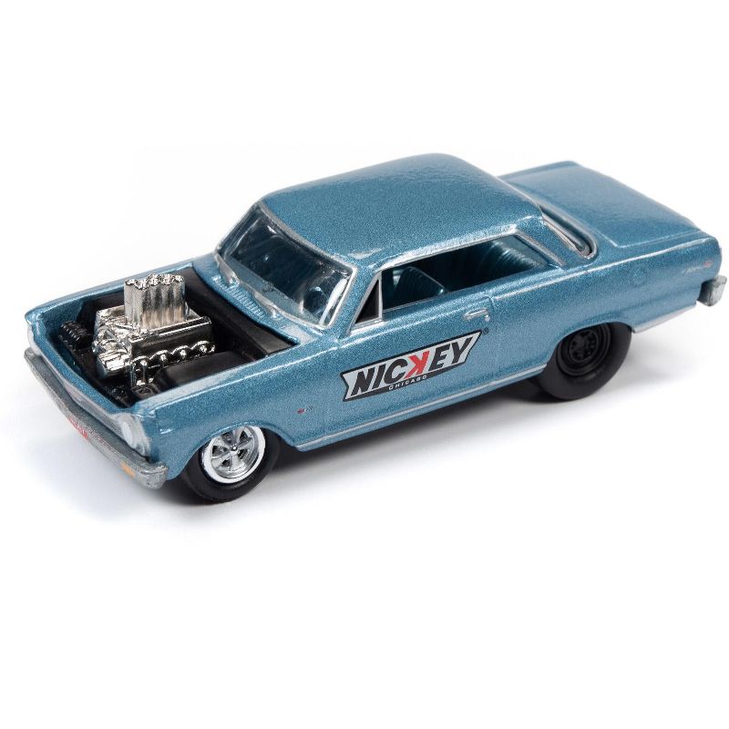 1965 Chevrolet Nova SS Blue Met. & 1967 Chevrolet Camaso SS Red 2 pc Set "Nickey" Ltd Ed 2244 pcs 1/64 Johnny Lightning