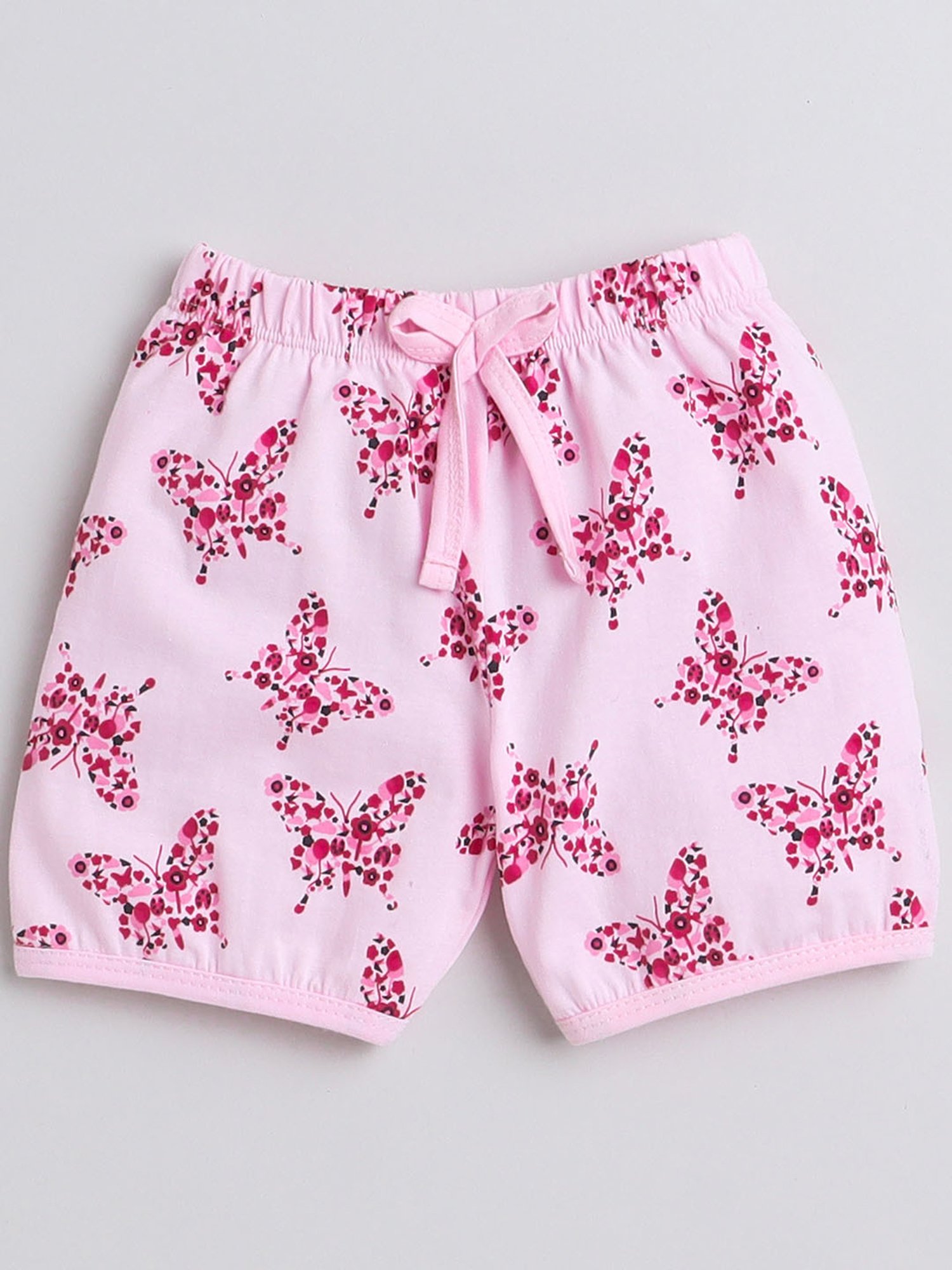Bumzee Kids Pink Printed Jhabla with Shorts