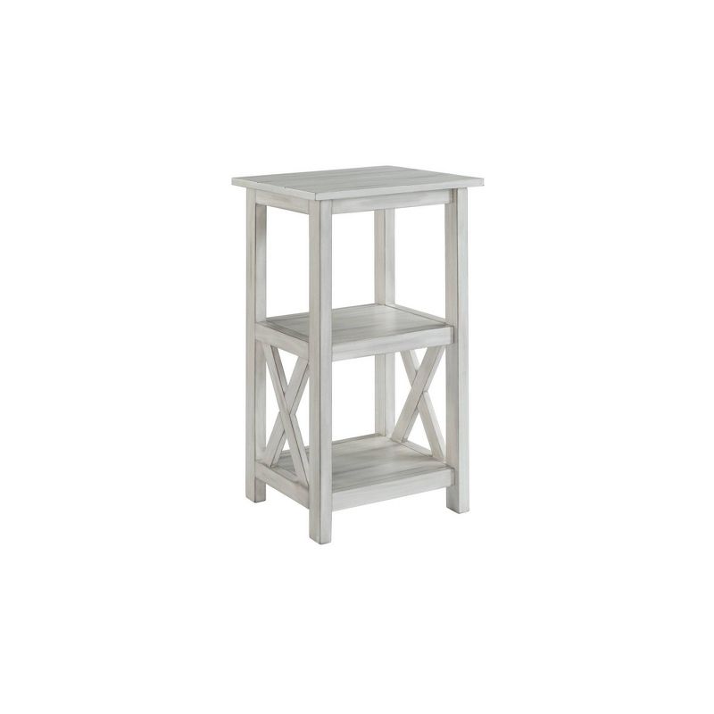 30.25" 2 Open Shelf Wooden Bookcase with X Shaped Accent White - Benzara