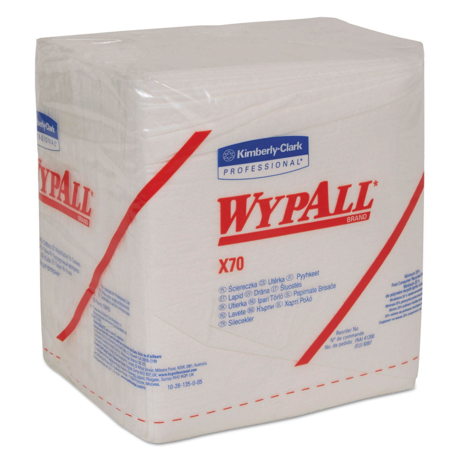 C-Wypall X70 Rag Rplmt Hydro Wpr 1/4Fld Whi 12/