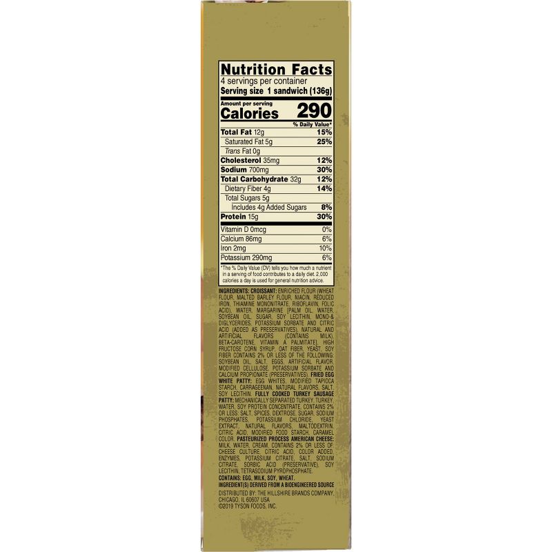 Jimmy Dean Delights Turkey Sausage, Egg Whites, & Cheese Frozen Croissant - 4ct