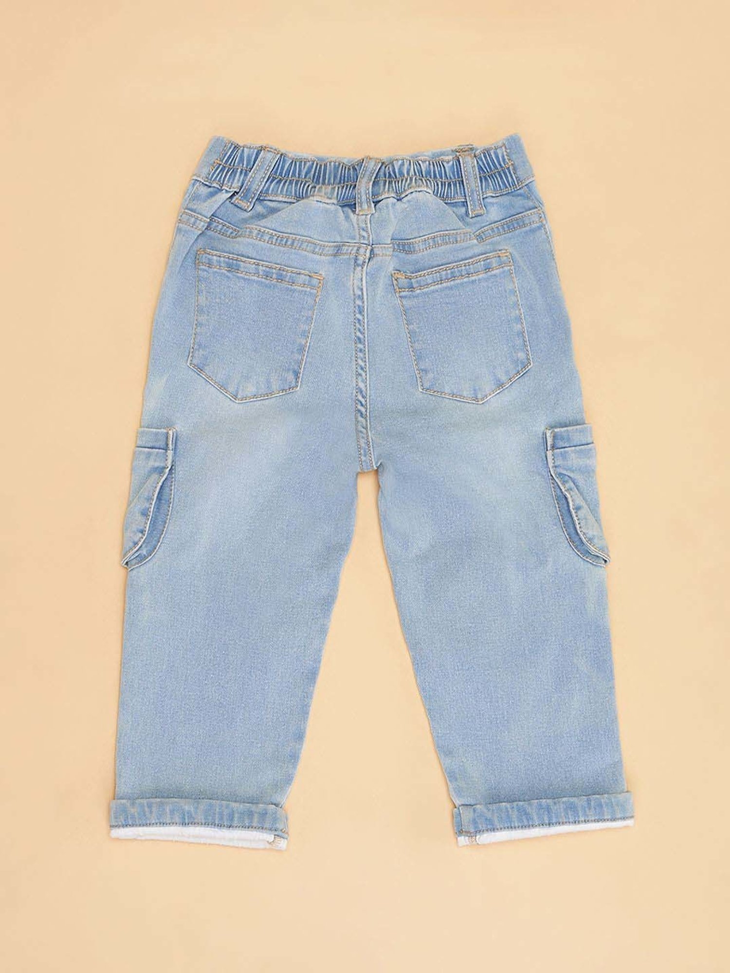 Pantaloons Baby Kids Brilliant Blue Cotton Regular Fit Jeans
