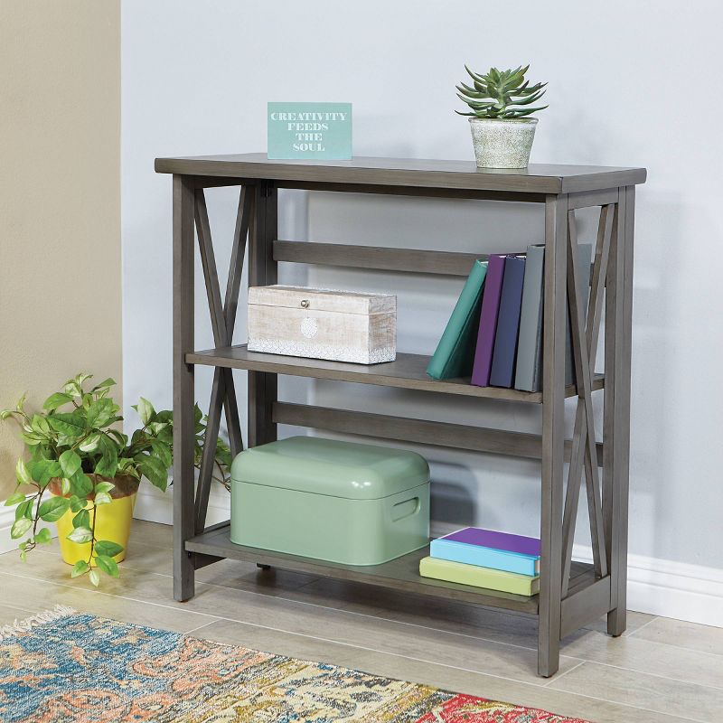 32.25" 3 Shelf Hillsboro Bookshelf Gray Wash - OSP Home Furnishings
