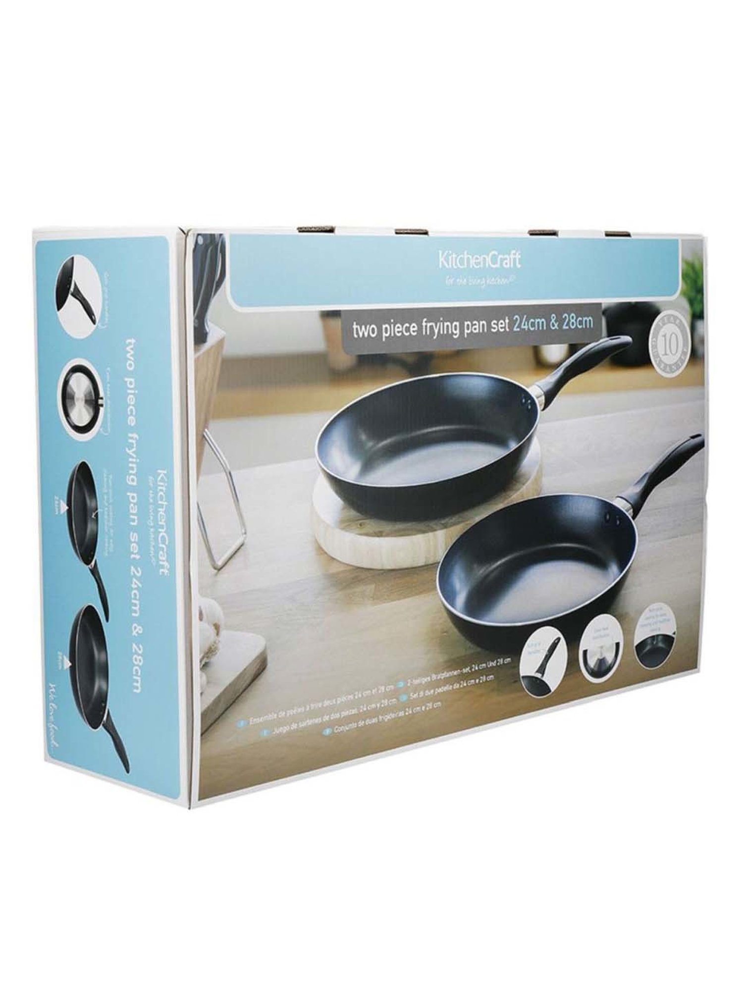KitchenCraft 2-Piece Black Medium Aluminium Non-Stick Frying Pan Set