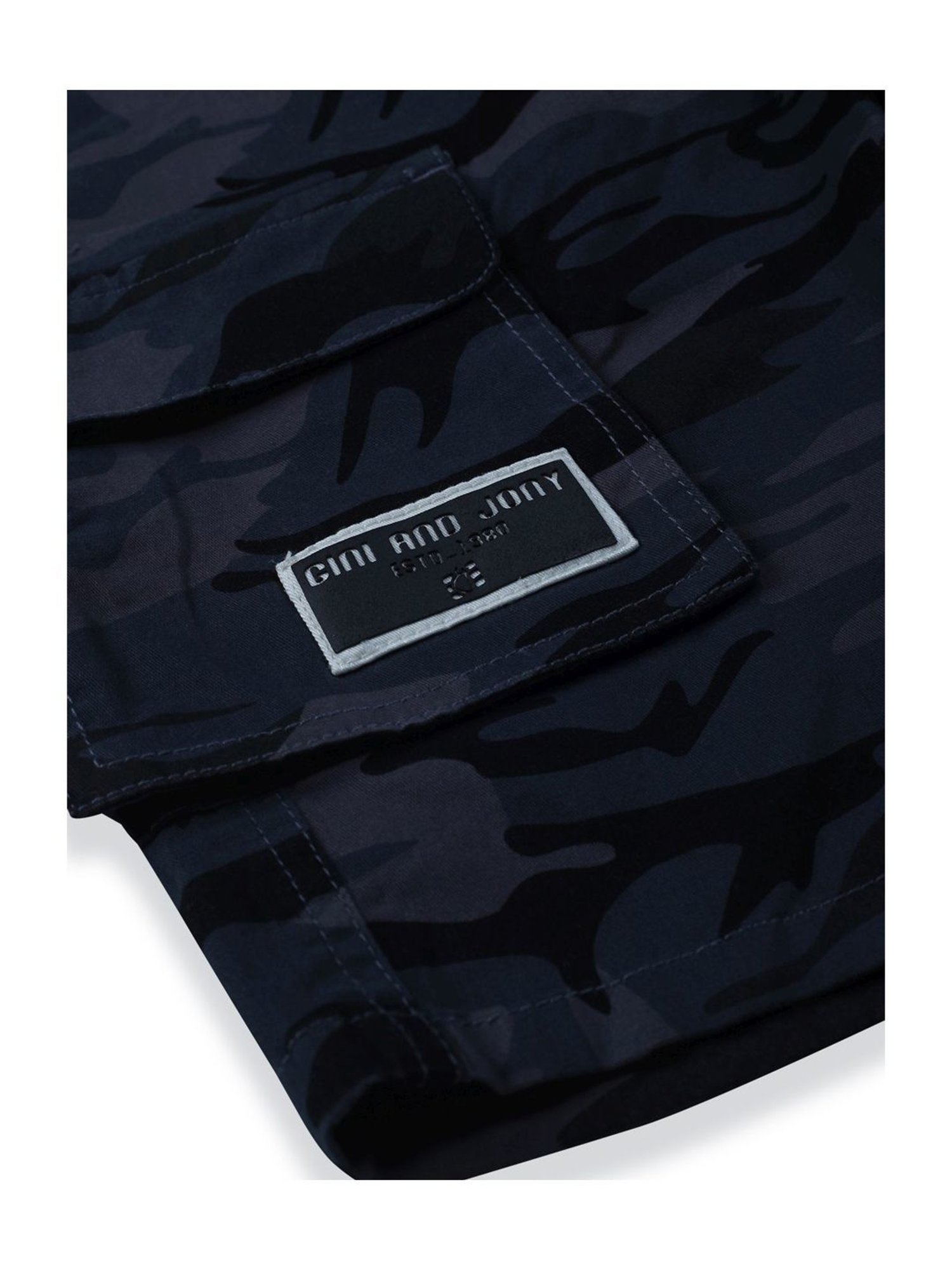 Gini & Jony Kids Grey Cotton Camouflage Bermuda