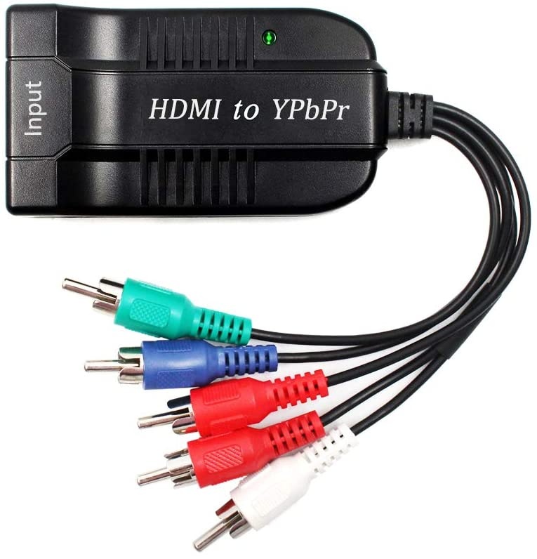 Female HDMI to Male Scaler YPbPr Converter, HDMI to Video Ypbpr Adapter HDMI to Scaler Component Converter with YPBPR Cable Power Adapter Compatible for Apple TV, PS3, Xbox, Fire Stick, DVD Players