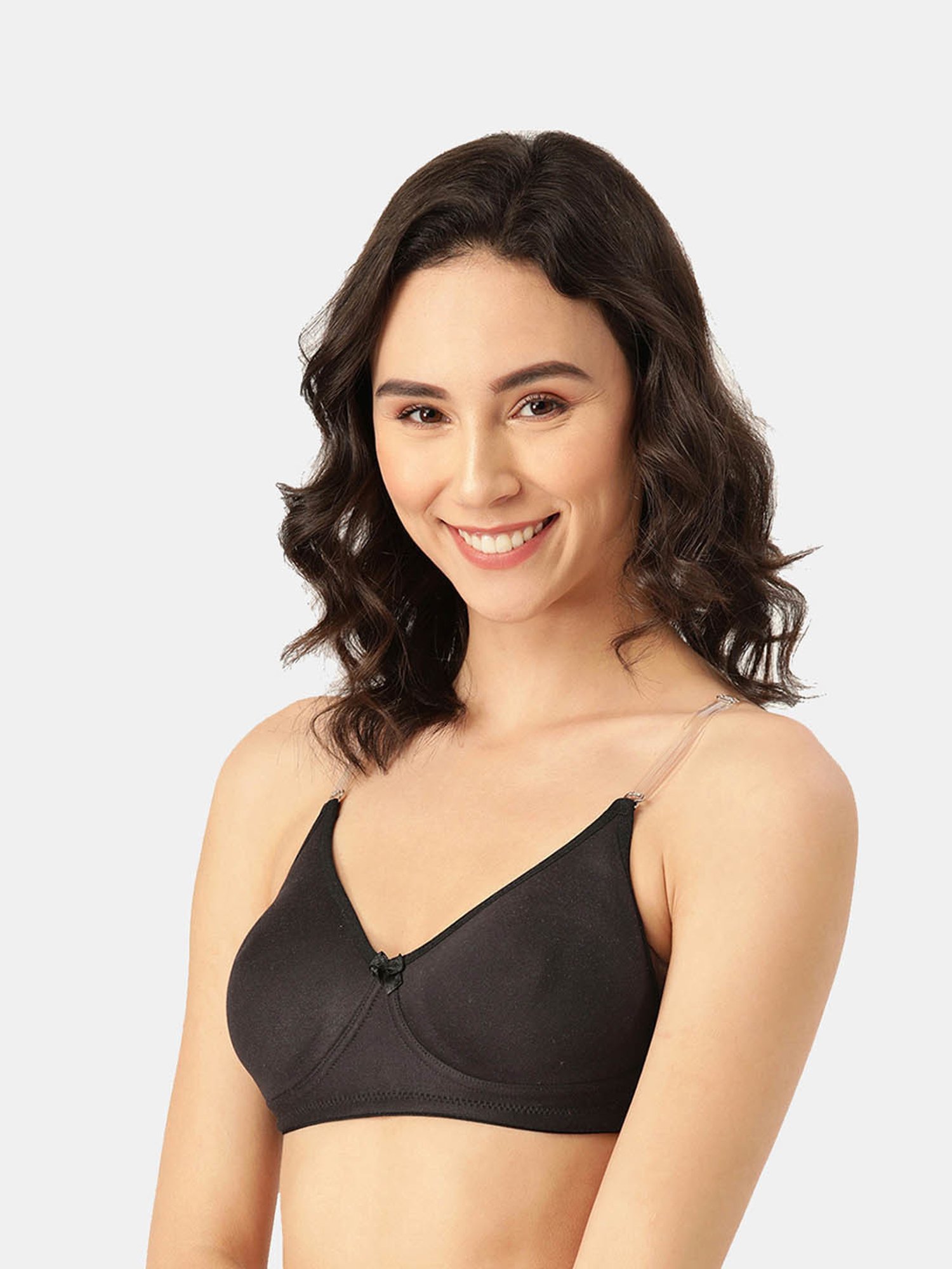 Leading Lady Black Non-Wired Padded Push-Up Bra