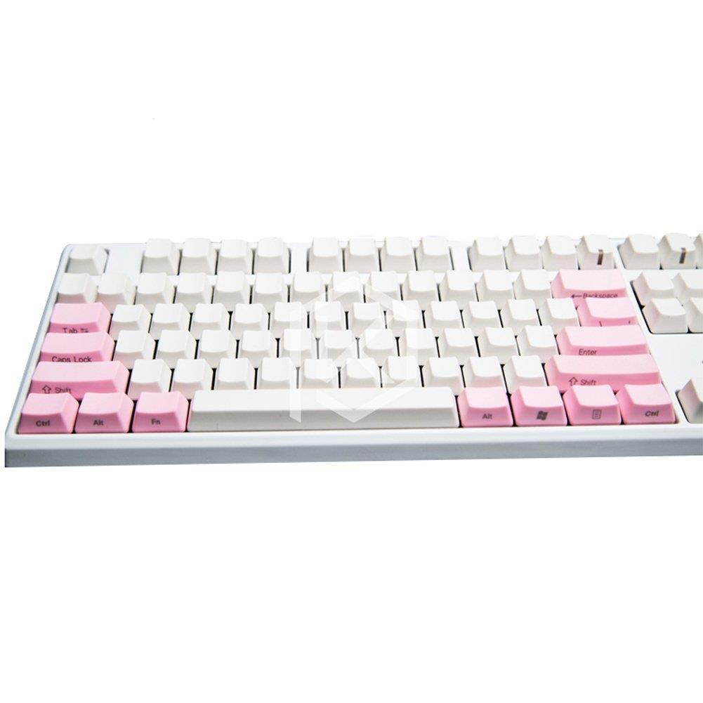 OLizee 14 PBT Keycaps for OEM Mechanical Keyboard(Pink,Side Carve)