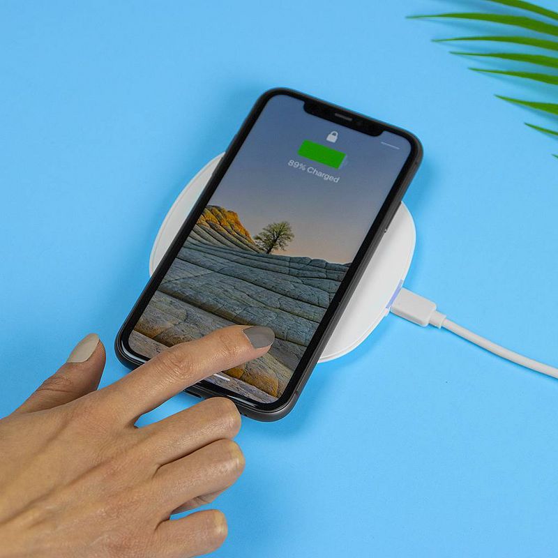 Just Wireless 5W Qi Wireless Charging Pad with 4ft TPU Charging Cable - White