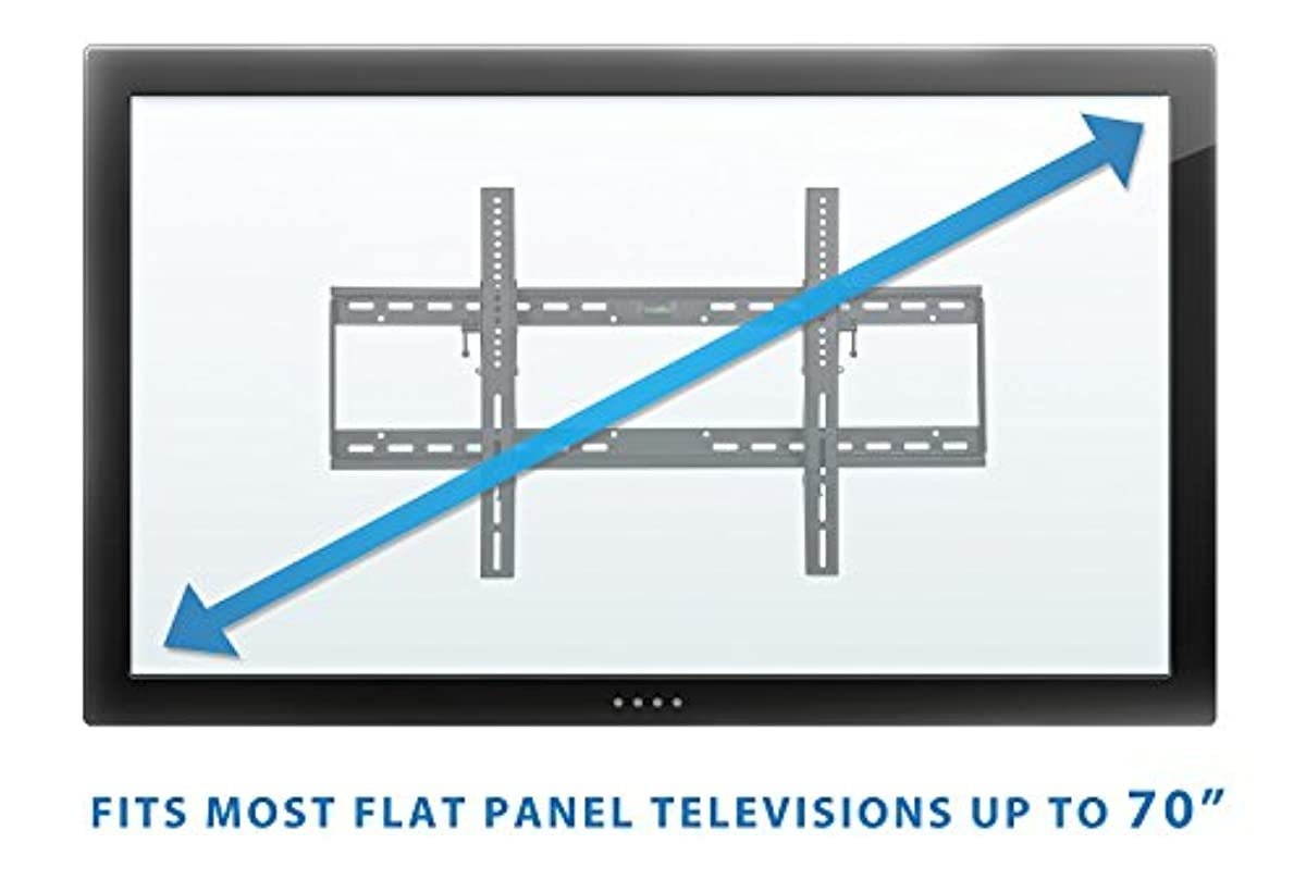 MOUNT-IT! Low Profile TV Wall Mount [50" to 100" Displays] [165 lbs Capacity] Mounting Bracket for Large Flat Screen, LCD, LED, OLED and Plasma TVs, VESA Compatible up to 800x400 (Black)