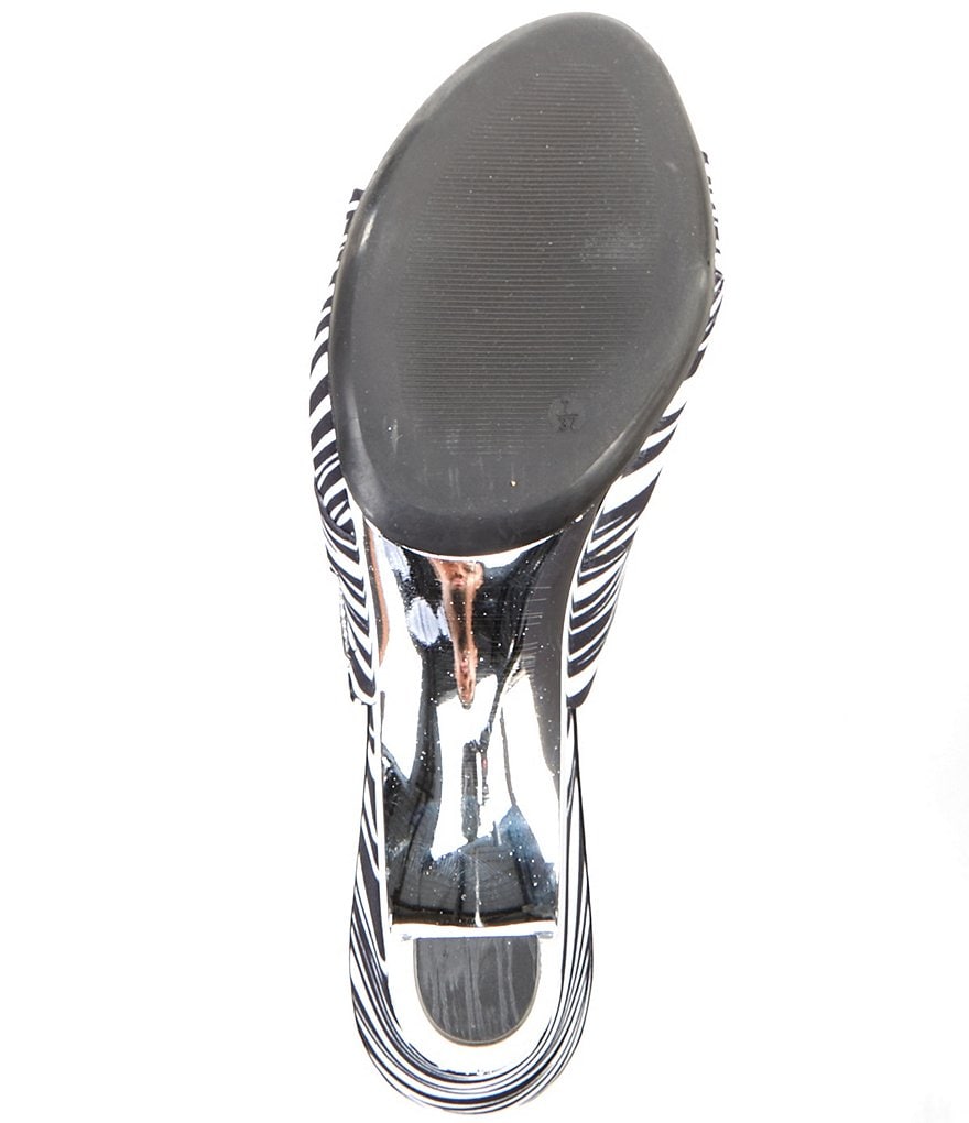 Onex Elanor Zebra Print Rhinestone Detail Stretch Dress Slides