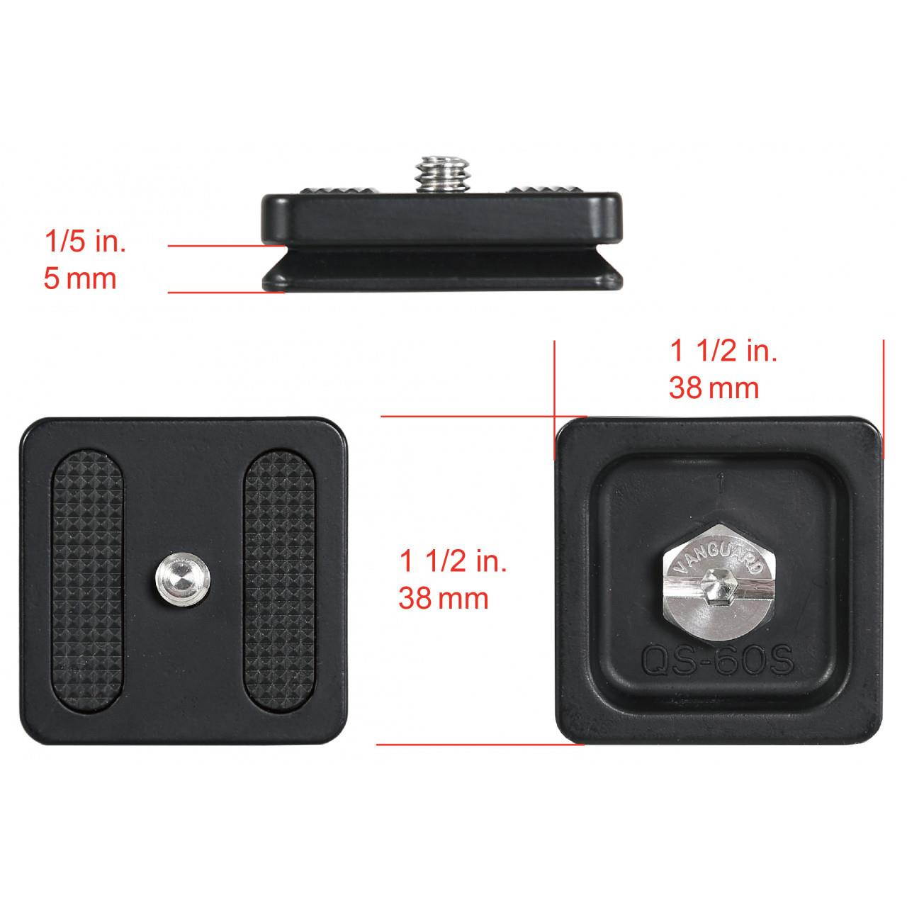 Vanguard Quick Shoe Release Plate QS-60S for VEO, TBH, BBH, GH-200 & GH-300T and Arca Compatible Tripod Heads