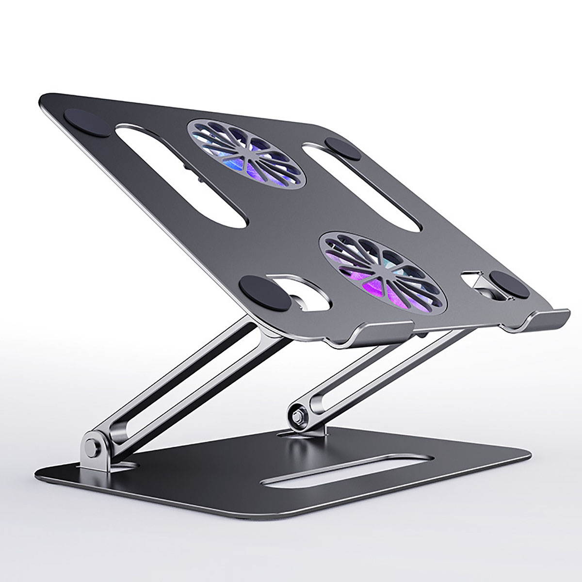 Gigbird Aluminum Laptop Stand Ergonomic Folding Portable Laptop Holder Height Adjustable  Laptop Holder  Compatible for MacBook, Air, Pro,(Black)