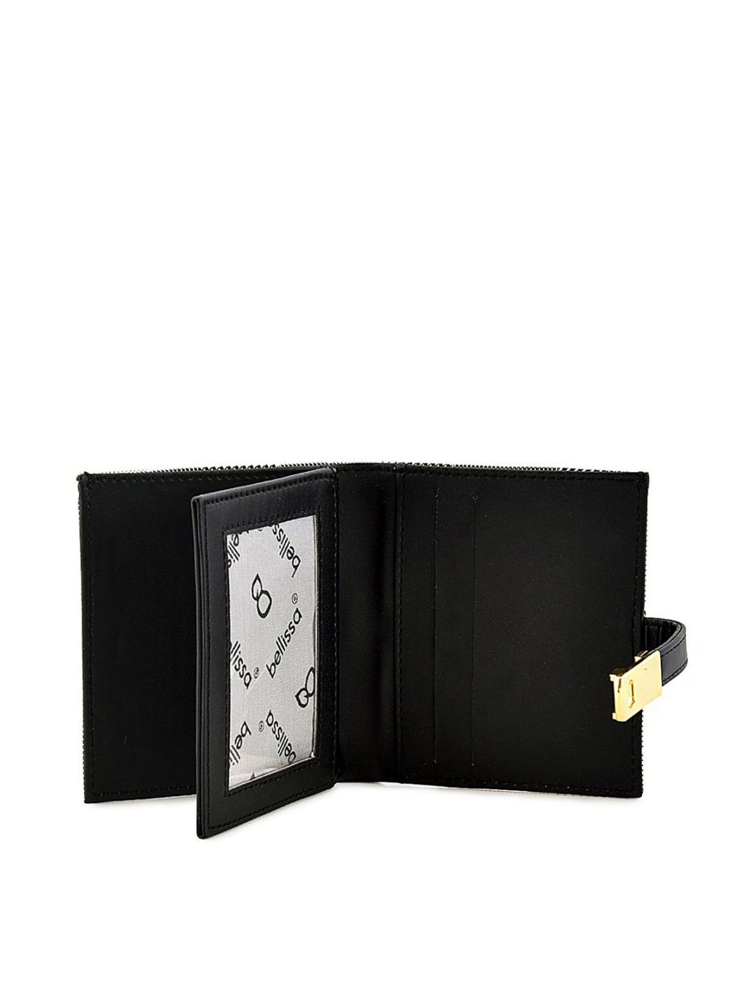 Bellissa Black Striped Bi-Fold Wallet for Women