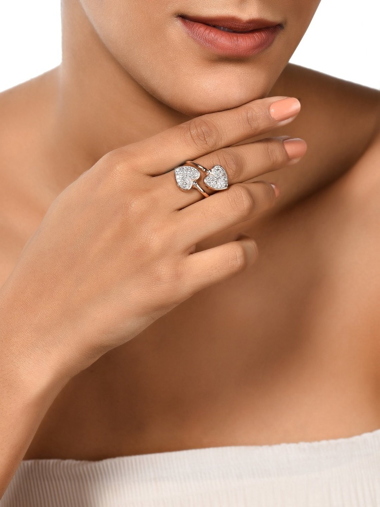 Accessorize London Women's Jewel Embellished Rings Set Of Three White