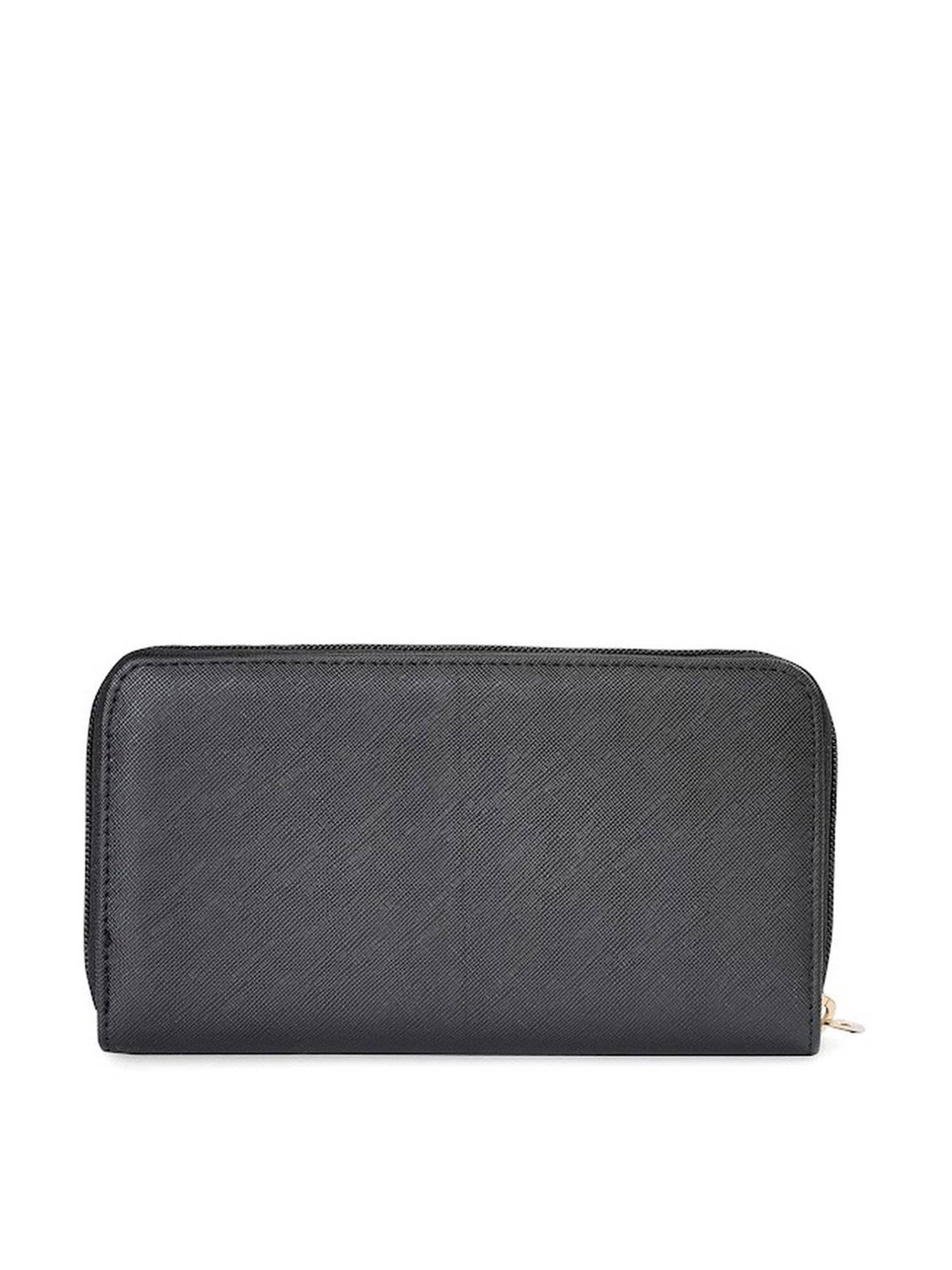 Sugarush Esther Black PU Solid Zip Around Wallet