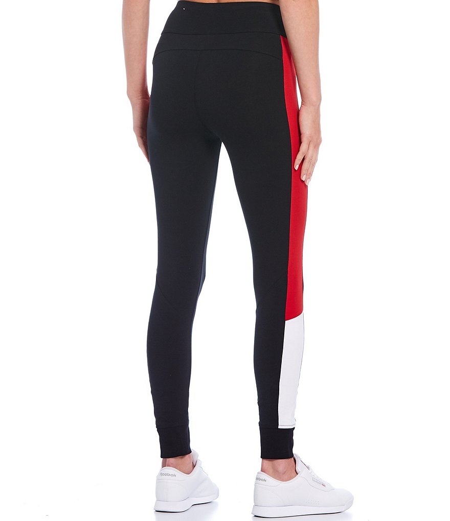 Tommy Hilfiger Sport High Rise Color Block Cuffed Jersey Leggings