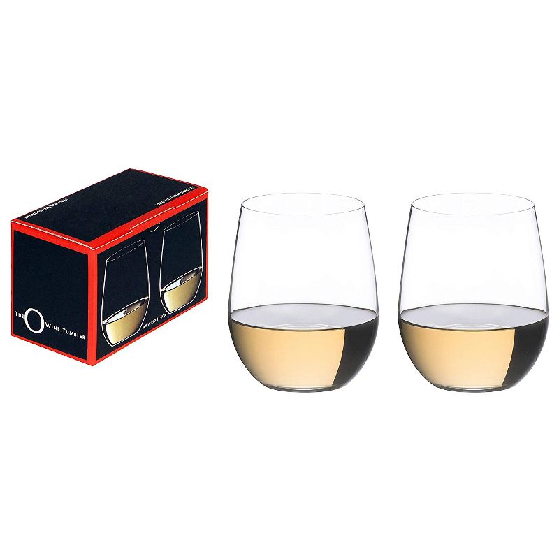 Riedel 0414/05 O Wine Collection Chardonnay/Viognier Stemless Fine Crystal Tumbler Drinking Glass Set, 11.3 Ounces, (2 Pack)