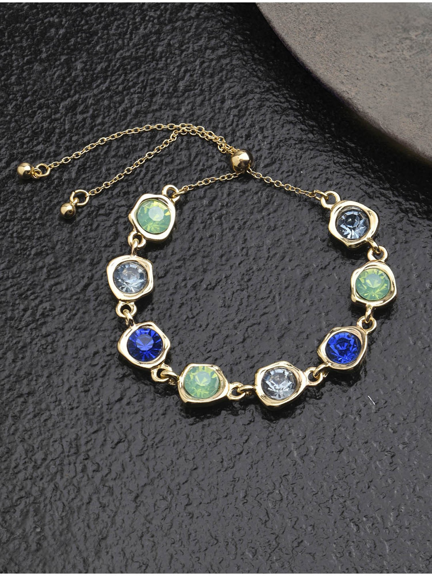 Accessorize London Green Molten Gem Bracelet for Women